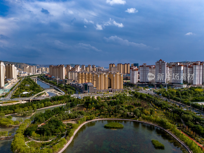 甘肃城市建筑航拍图