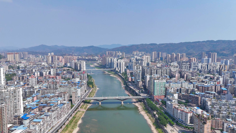 四川达州城市建设达州大景航拍