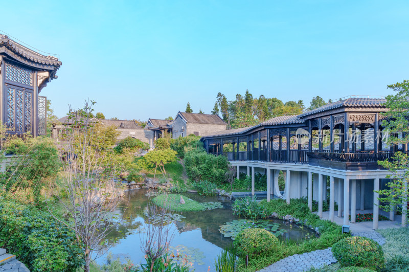 广州市文化馆中式传统岭南建筑园林水景设计