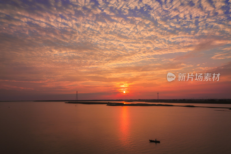 江河湖泊夕阳日落