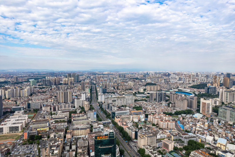 广州城市风光城中村航拍摄影图