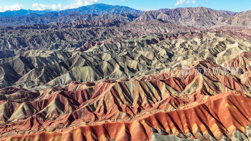 甘肃张掖七彩丹霞5A景区西北风光航拍图