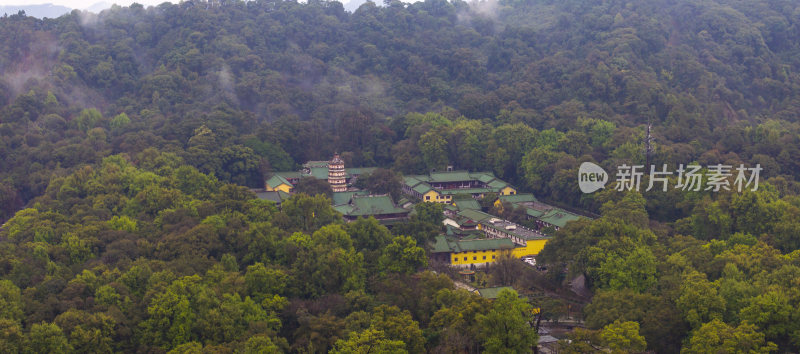 广东韶关南华寺晨曦航拍