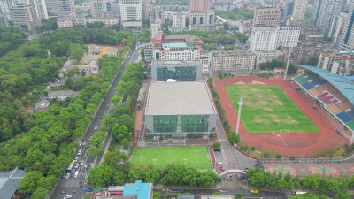 航拍湖南长沙湖南省体育场