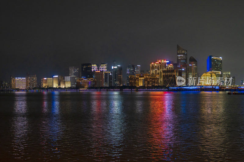 杭州钱江新城城市阳台夜景