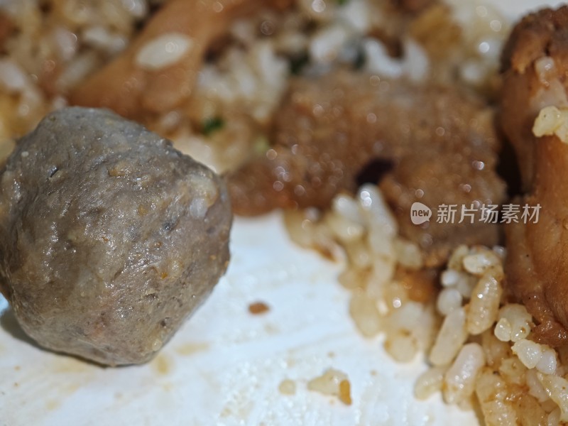 特写牛肉丸美食素材