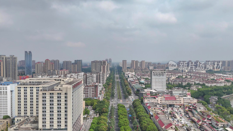 航拍四川眉山城市建设摄影图