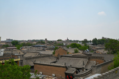 山西平遥古城 俯瞰民居古建筑群