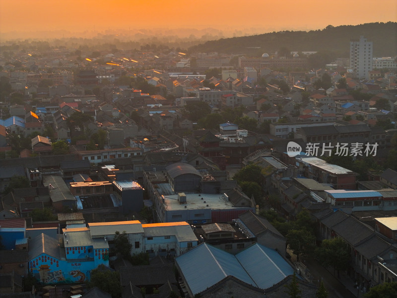 河南省鹤壁市浚县古城晨曦航拍