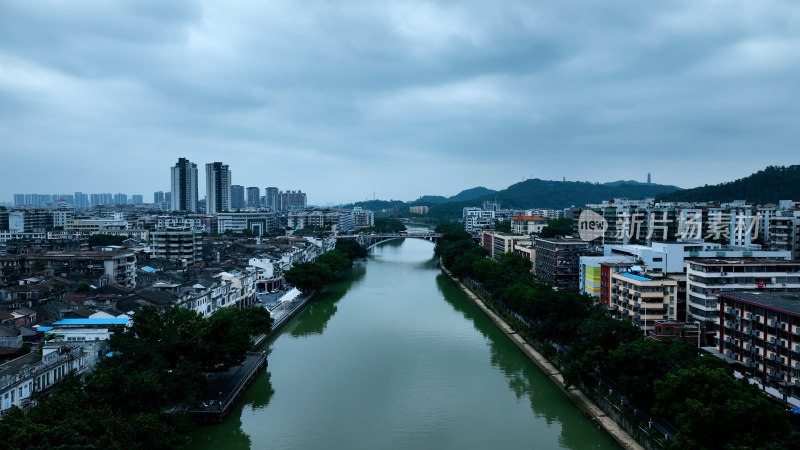 广东江门城市建筑风光航拍摄影照片