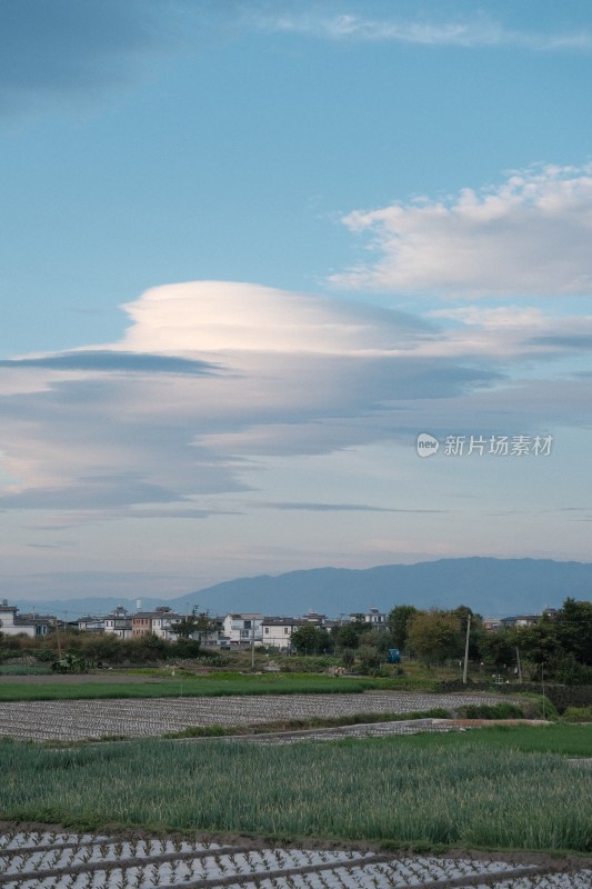 乡村田野与天空景观