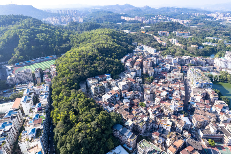 广东惠州城市大景天际线航拍摄影图