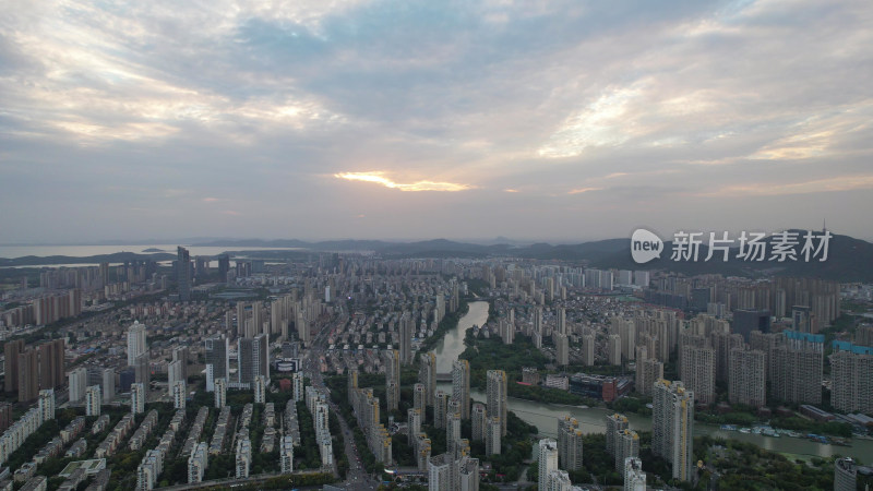 江苏无锡城市建设城市风光航拍