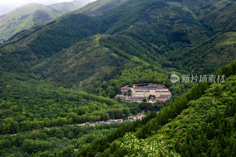 五台山台怀镇鸟瞰风景