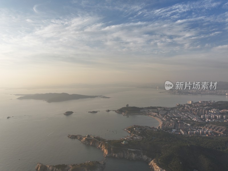 威海市猫头山环海路刘公岛山海城市风景