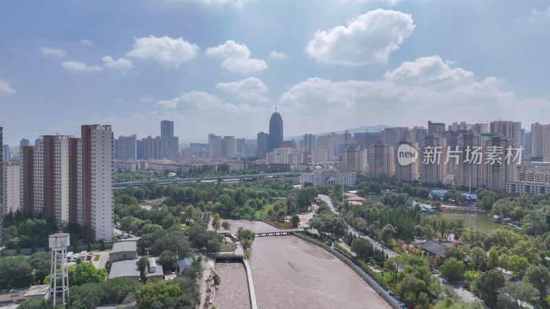 青海西宁大景青海城市建设航拍