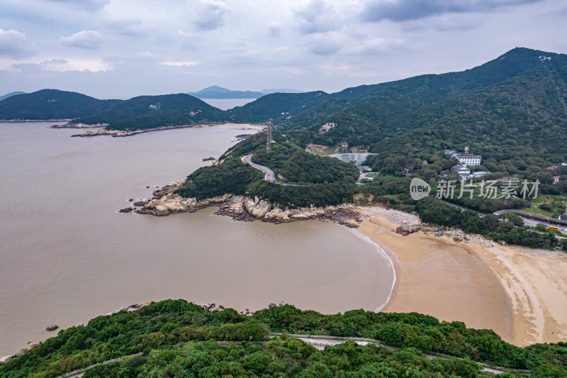 浙江舟山普陀山宝陀讲寺风光航拍