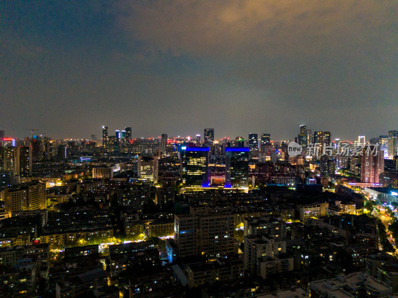 成都夜景交通航拍图