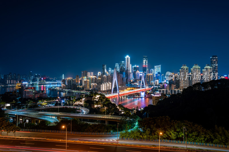 重庆东水门大桥城市夜景