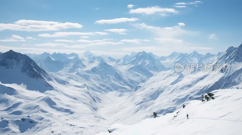 冬季唯美雪景雪山海报背景配图高清摄影图