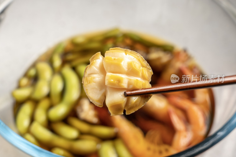 糟卤食物糟卤小鲍鱼美食特写