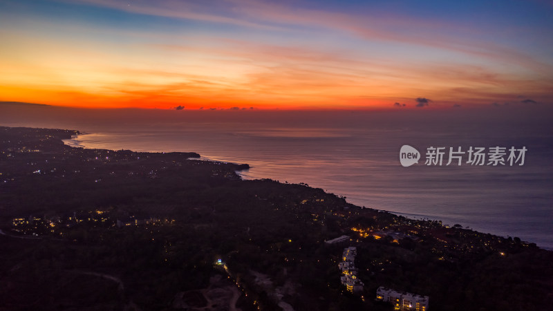 印尼巴厘岛夕阳航拍