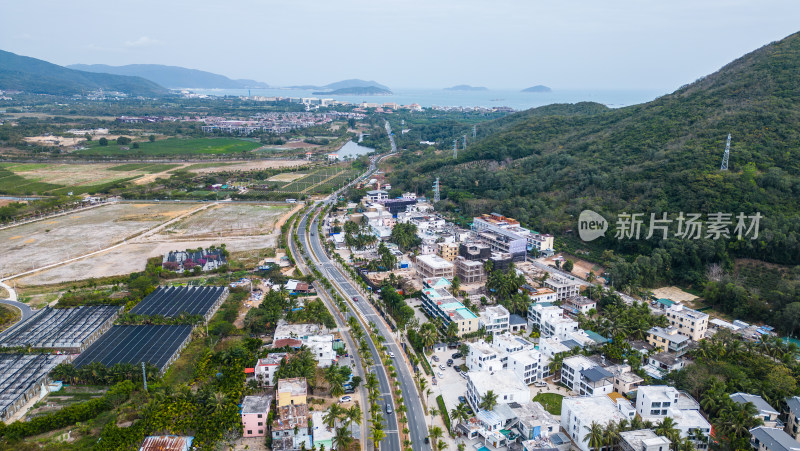 航拍三亚亚龙湾乡村振兴建设示范村博后村