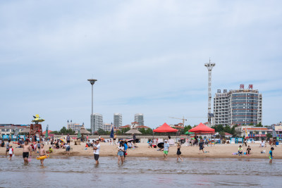 秦皇岛南戴河景区海边海滨海滩