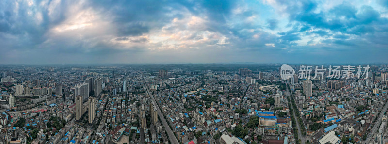 广西钦州城市航拍全景图