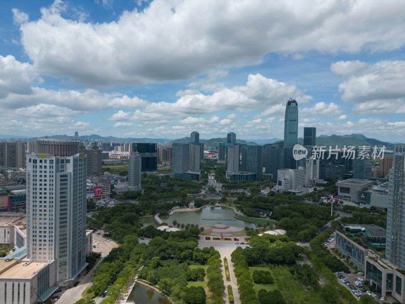 航拍浙江台州城市风光