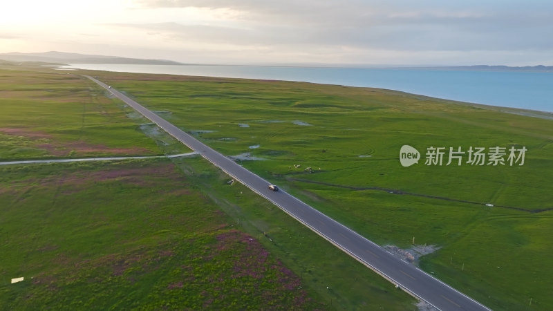 青海湖环湖公路航拍