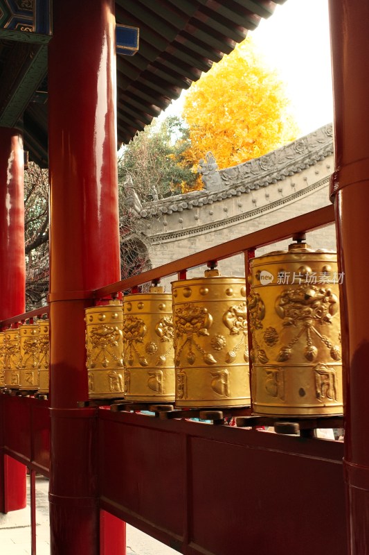 西安藏传寺庙广仁寺内部景观