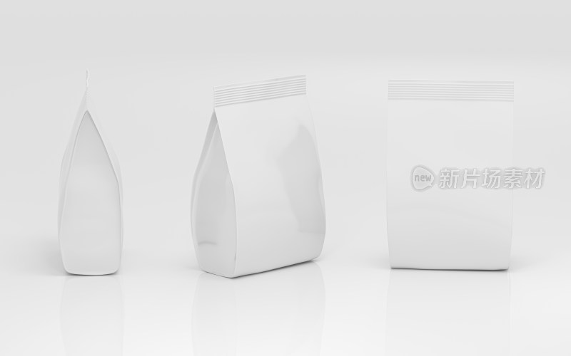 空白白色包装袋 3D渲染