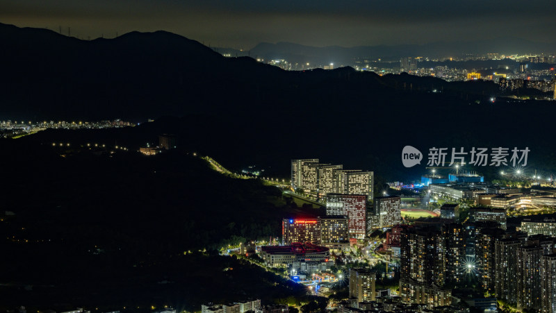 城市夜景鸟瞰全景