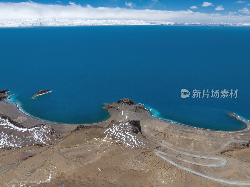 西藏那曲纳木措圣象天门湖泊雪山高空航拍