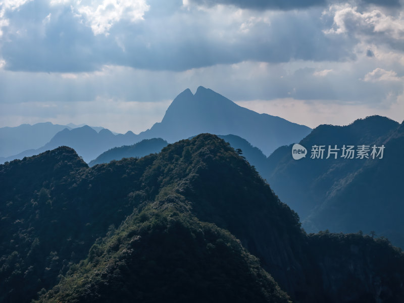 江西上饶三清山夏季山脉主峰航拍