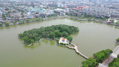 河南开封市龙亭公园航拍