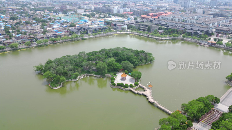 河南开封市龙亭公园航拍