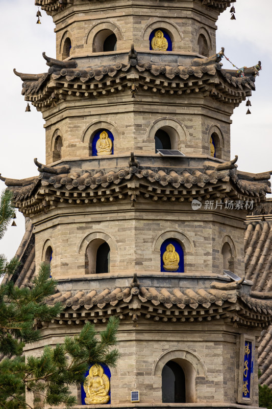 佛教居士林塔古塔寺院中国古代传统建筑