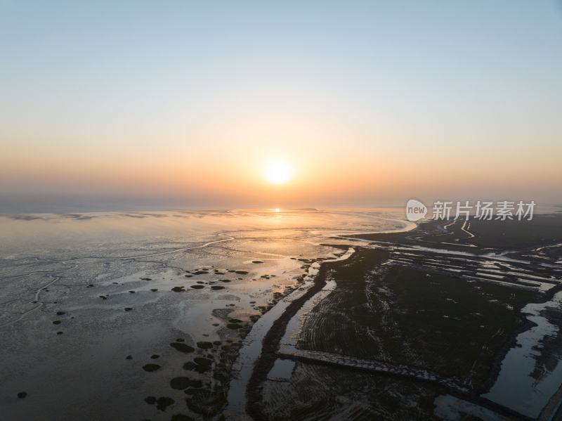 盐城黄海野鹿荡滩涂风光