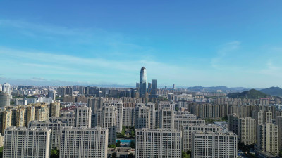 航拍浙江台州城市建设台州大景