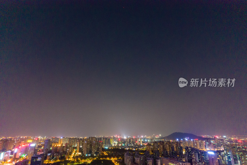 安徽合肥城市夜景灯光航拍图