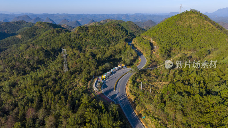 航拍韶关乳源大布镇S258观景台风景