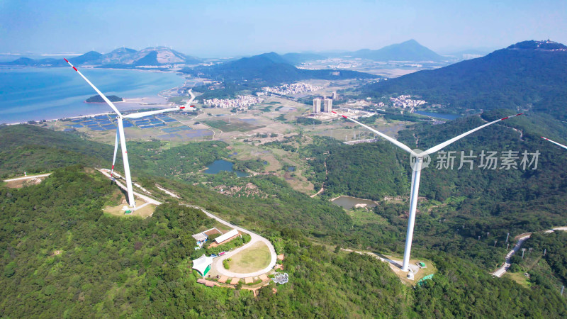 环保风车新能源发电航拍