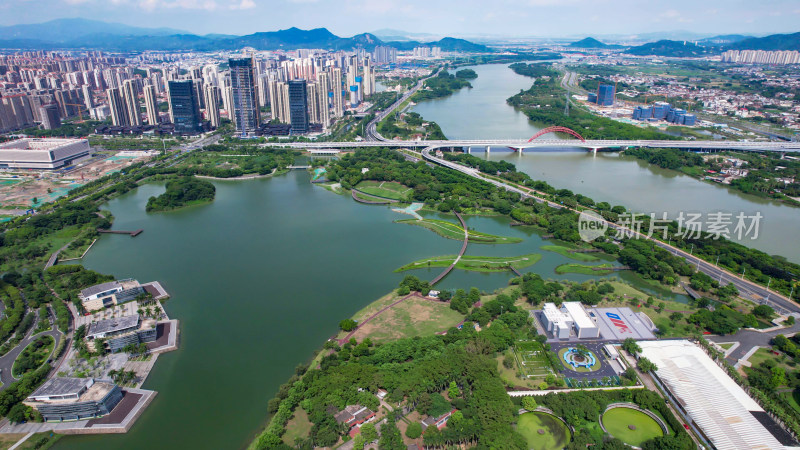 福建漳州碧湖生态公园航拍