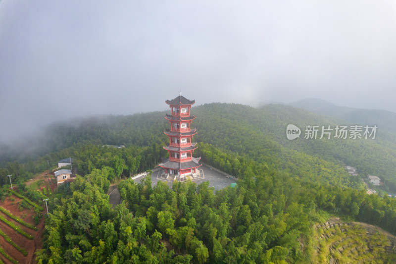 湖南省耒阳市蔡伦竹海风景区航拍