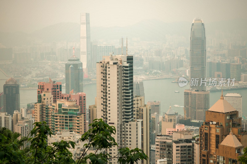 香港太平山顶俯看维多利亚港