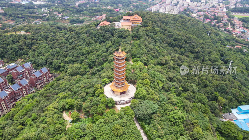 湖南岳阳圣安寺4A景区航拍