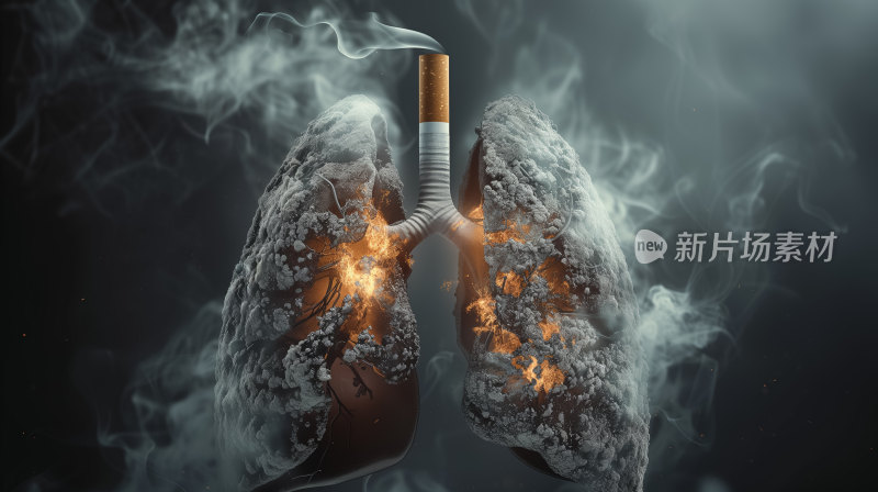 健康警示烟草危害吸烟对人类肺部的严重危害
