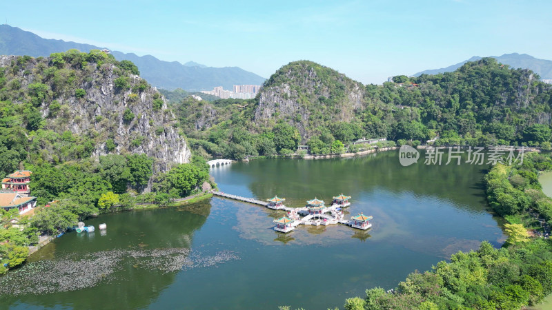 航拍广东肇庆七星岩景区